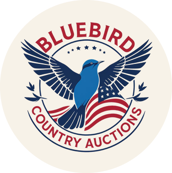 Bluebird logo with American flag design.